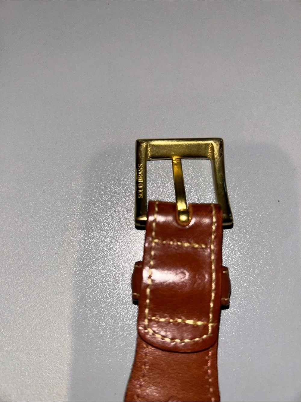 Collared Greens Men's Brown Leather & Navy Stripe Web Belt - Casual Dress